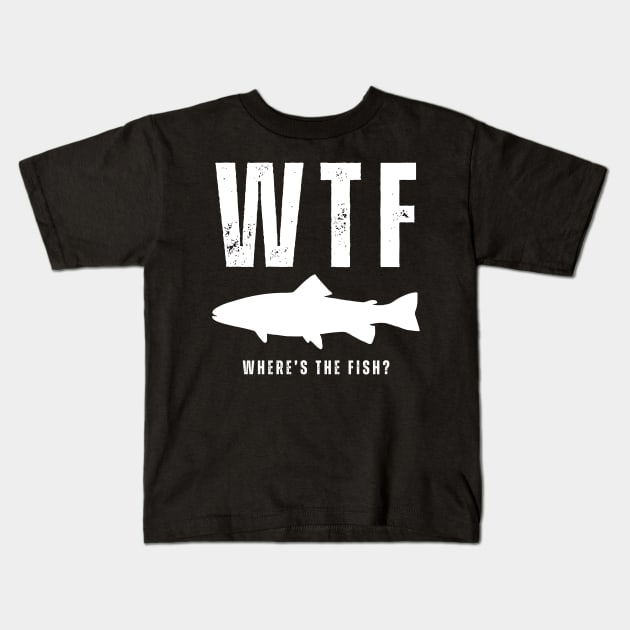 Funny-Fishing Kids T-Shirt by DewaJassin